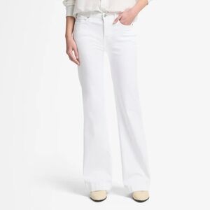 7 For All Mankind Women's White Flare Jeans